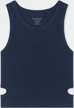 Trägertop Doppelripp Cutouts admiralblau - SCHIESSER 150 Years