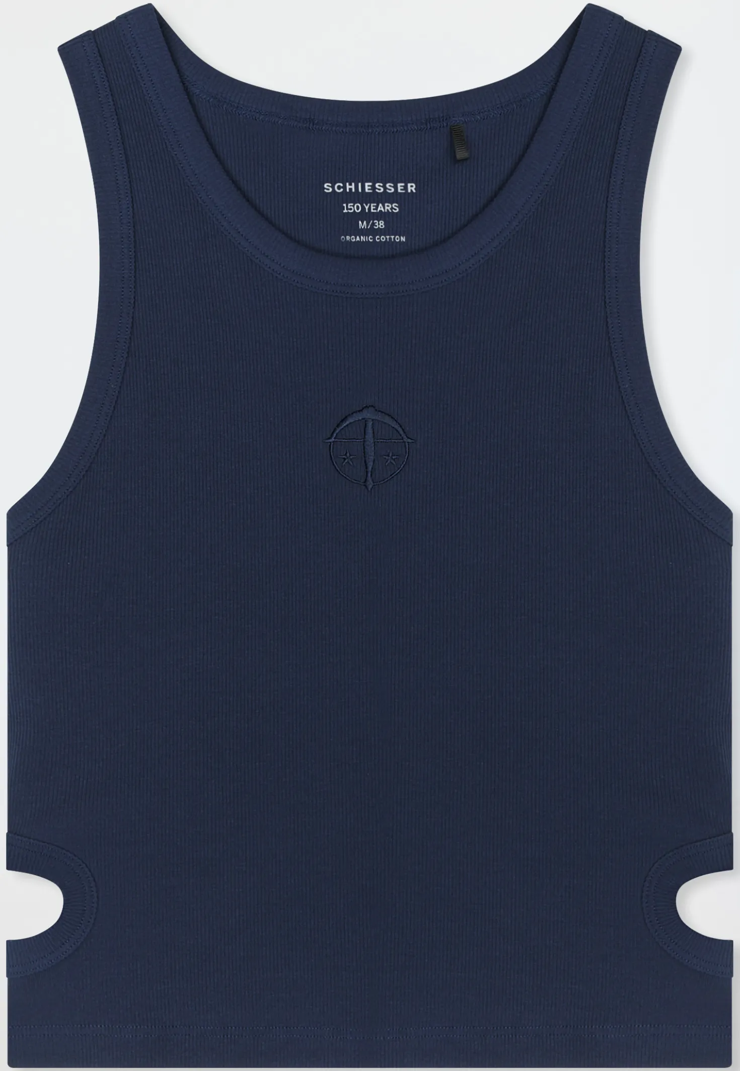 Trägertop Doppelripp Cutouts admiralblau - SCHIESSER 150 Years
