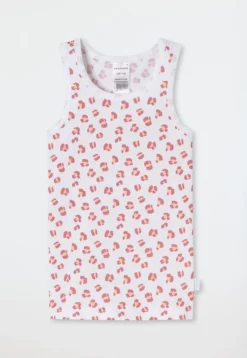Unterhemden 2er-Pack Animal-Print malve/ weiß - Fine Rib