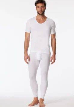 Unterhose lang mit Eingriff weiß - Original Feinripp